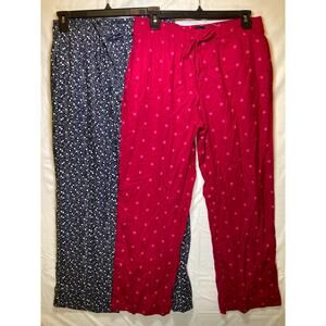 Gap Women’s 2-Pack Relaxed Fit Cotton PJ Pants, Navy, Size Small